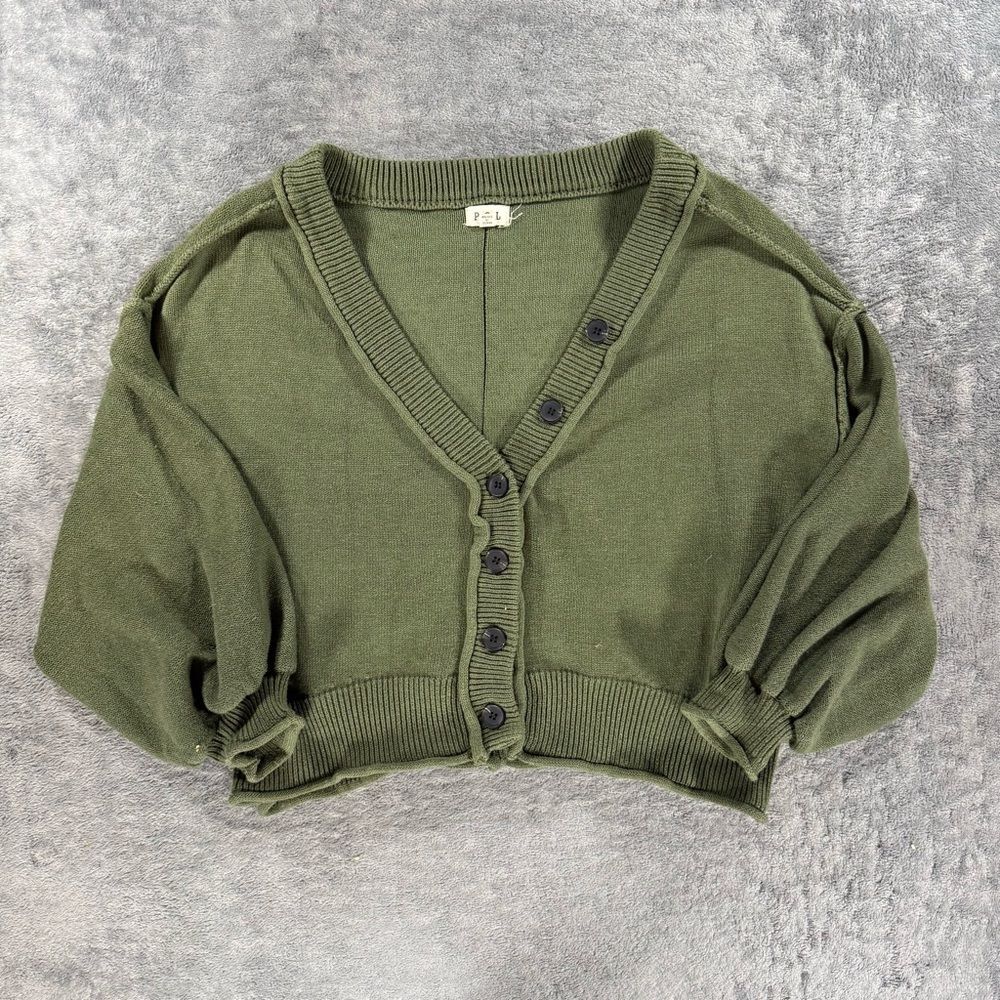 POL Women’s Button Front Cardigan Balloon Sleeve Slouchy Oversized Layering